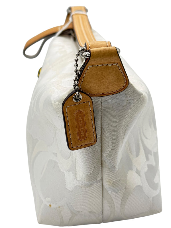 Coach Signature White Jacquard Shoulder Bag with Bee Appliqué | Style F053-7440