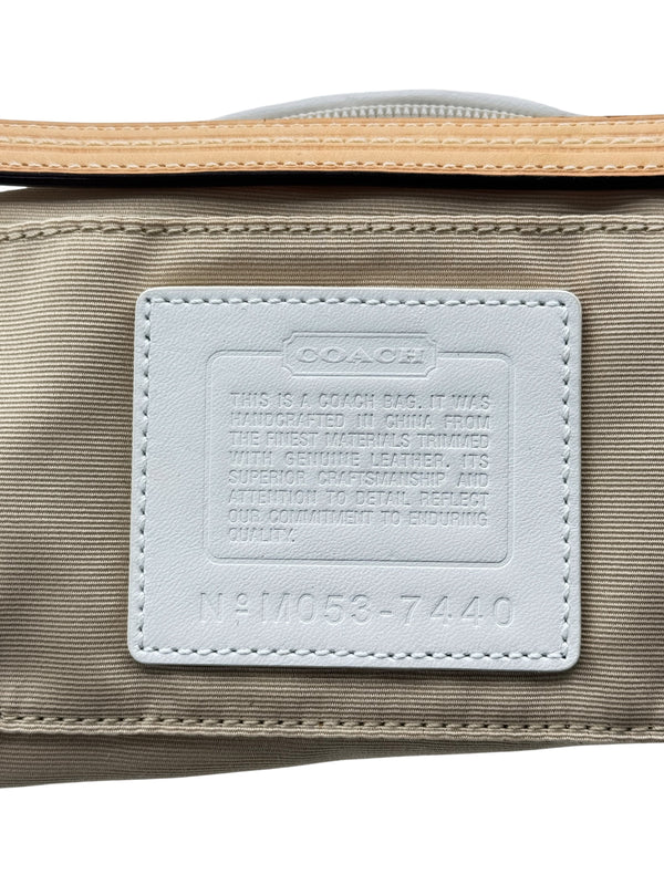 Coach Signature White Jacquard Shoulder Bag with Bee Appliqué | Style F053-7440