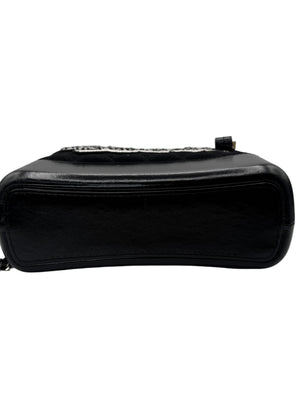 Chanel Gabrielle Coco Logo Wool & Calfskin Hobo Bag | Black | FW 2017 | Authenticity Card