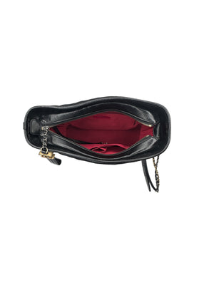 Chanel Gabrielle Coco Logo Wool & Calfskin Hobo Bag | Black | FW 2017 | Authenticity Card