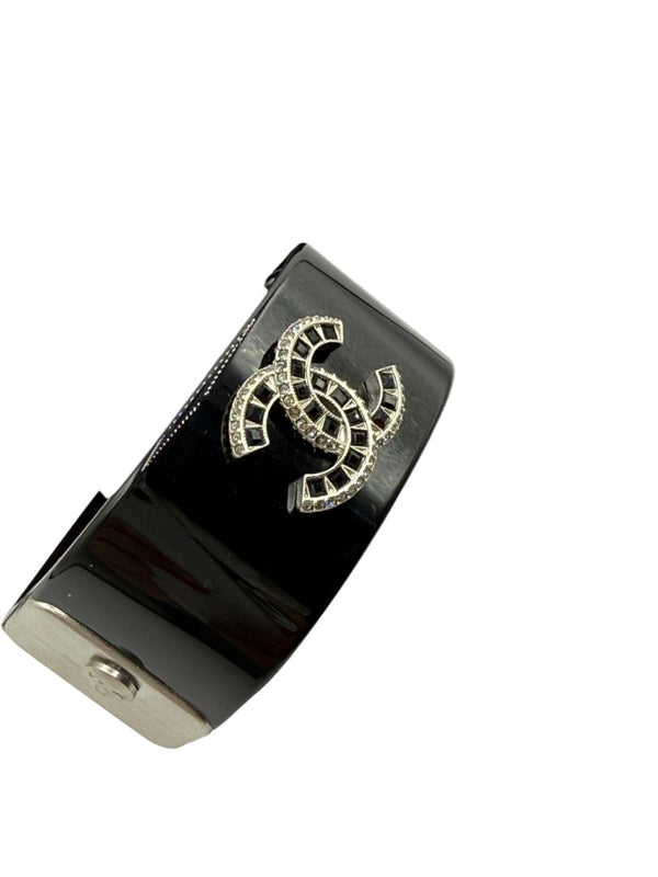 Chanel Fall 2015 Black Resin CC Cuff Bracelet