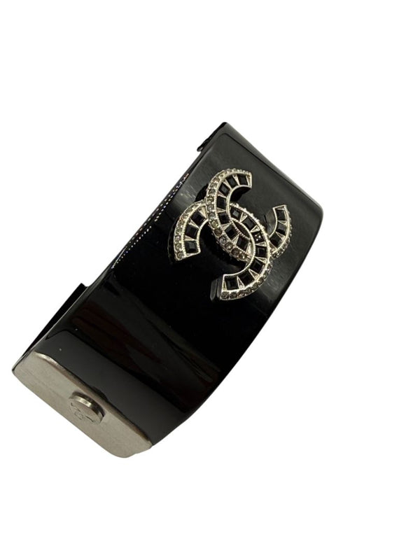 Chanel Fall 2015 Black Resin CC Cuff Bracelet