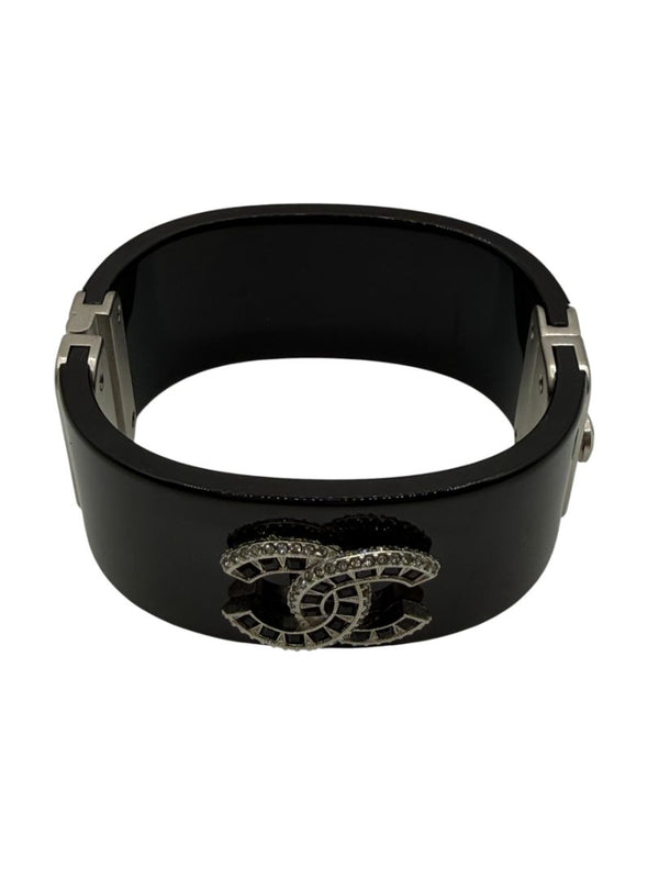 Chanel Fall 2015 Black Resin CC Cuff Bracelet