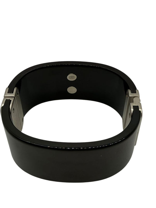 Chanel Fall 2015 Black Resin CC Cuff Bracelet