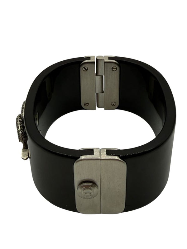 Chanel Fall 2015 Black Resin CC Cuff Bracelet