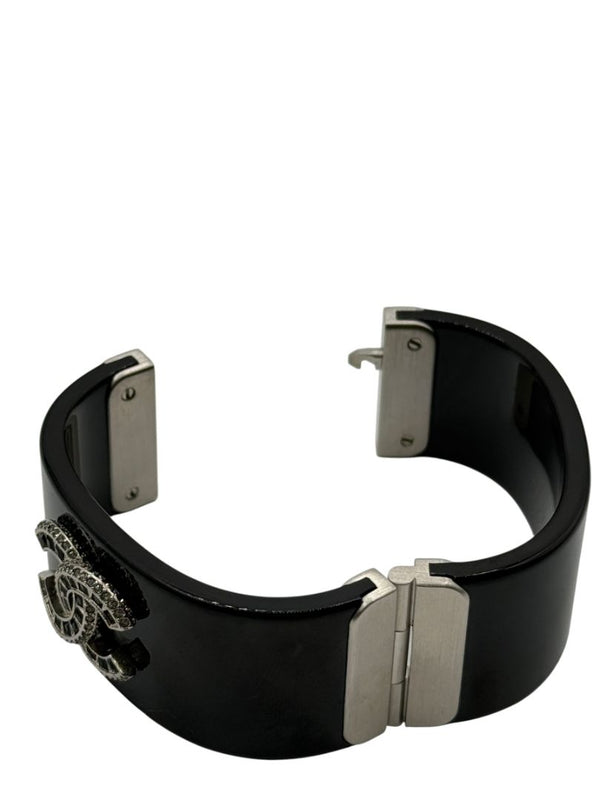Chanel Fall 2015 Black Resin CC Cuff Bracelet
