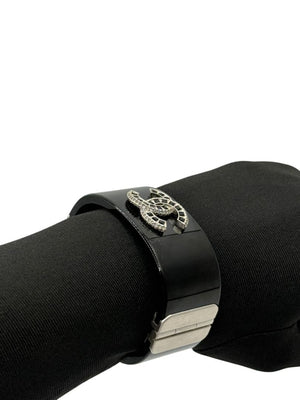 Chanel Fall 2015 Black Resin CC Cuff Bracelet