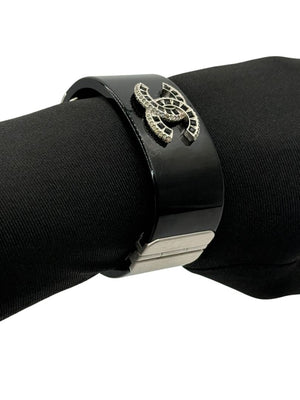 Chanel Fall 2015 Black Resin CC Cuff Bracelet