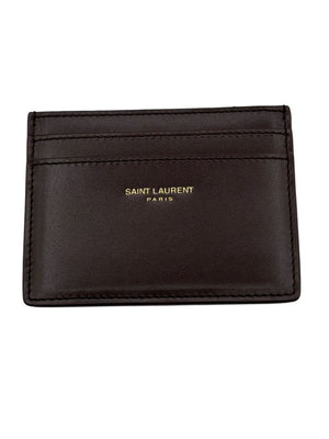 Saint Laurent Leather Card Holder - New In Box- Hot Wine