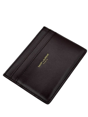 Saint Laurent Leather Card Holder - New In Box- Hot Wine