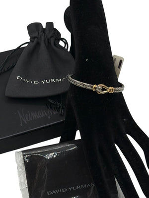 David Yurman 16mm  BRAND NEW Thoroughbred Loop Cuff Bracelet in Silver & 18k Gold