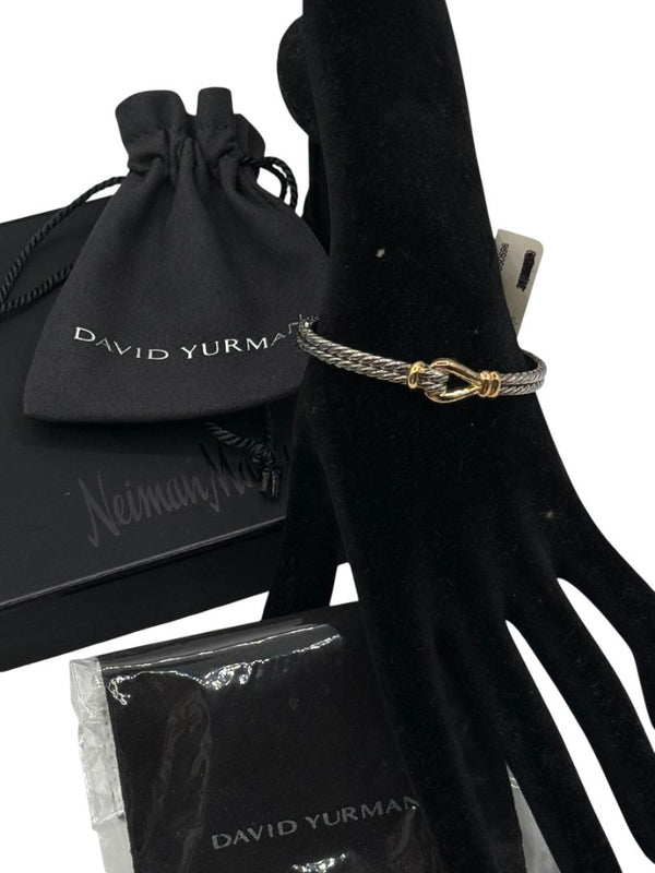 David Yurman 16mm  BRAND NEW Thoroughbred Loop Cuff Bracelet in Silver & 18k Gold
