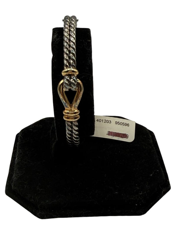 David Yurman 16mm  BRAND NEW Thoroughbred Loop Cuff Bracelet in Silver & 18k Gold