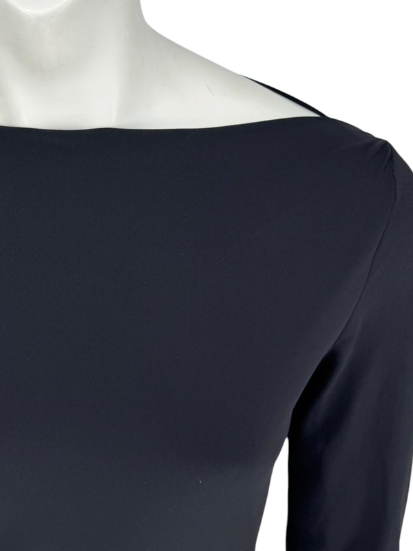 Le Petite Robe by Chiara Boni Black Asymmetric Sheath Dress – Size 44 (Made in Italy)