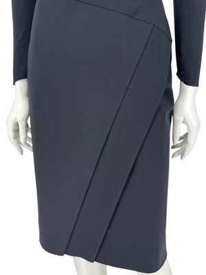 Le Petite Robe by Chiara Boni Black Asymmetric Sheath Dress – Size 44 (Made in Italy)