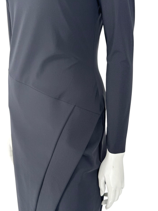 Le Petite Robe by Chiara Boni Black Asymmetric Sheath Dress – Size 44 (Made in Italy)