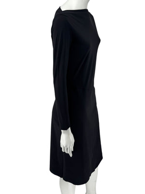 Le Petite Robe by Chiara Boni Black Asymmetric Sheath Dress – Size 44 (Made in Italy)