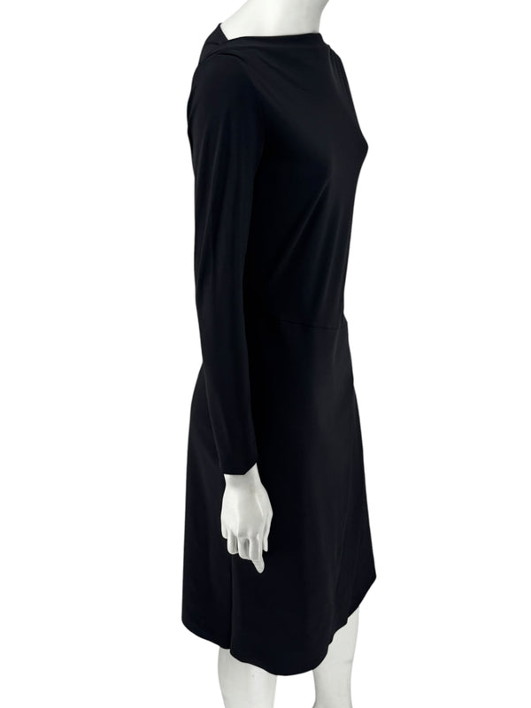 Le Petite Robe by Chiara Boni Black Asymmetric Sheath Dress – Size 44 (Made in Italy)