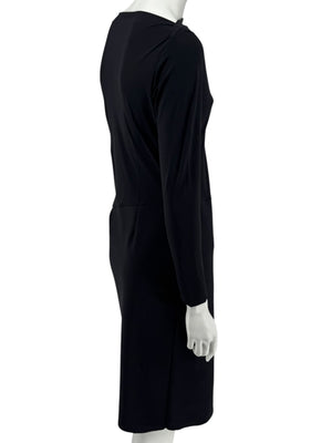 Le Petite Robe by Chiara Boni Black Asymmetric Sheath Dress – Size 44 (Made in Italy)