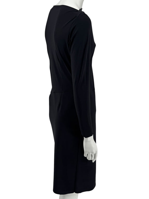 Le Petite Robe by Chiara Boni Black Asymmetric Sheath Dress – Size 44 (Made in Italy)