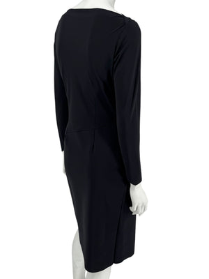 Le Petite Robe by Chiara Boni Black Asymmetric Sheath Dress – Size 44 (Made in Italy)