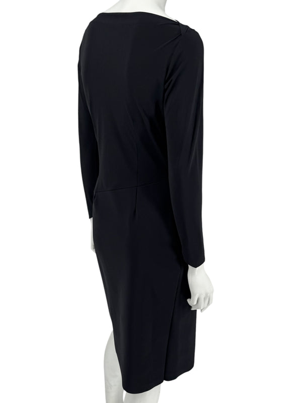Le Petite Robe by Chiara Boni Black Asymmetric Sheath Dress – Size 44 (Made in Italy)