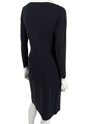 Le Petite Robe by Chiara Boni Black Asymmetric Sheath Dress – Size 44 (Made in Italy)
