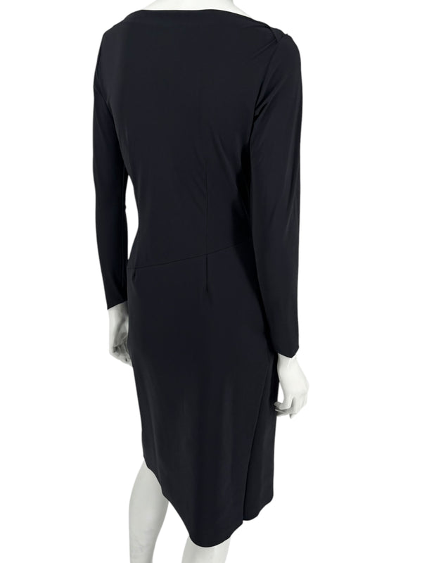 Le Petite Robe by Chiara Boni Black Asymmetric Sheath Dress – Size 44 (Made in Italy)
