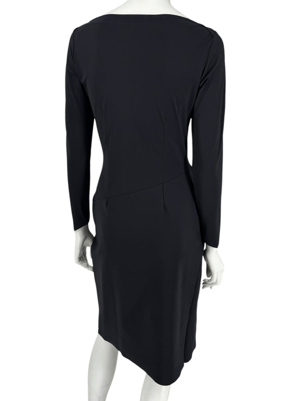 Le Petite Robe by Chiara Boni Black Asymmetric Sheath Dress – Size 44 (Made in Italy)
