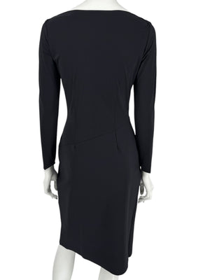 Le Petite Robe by Chiara Boni Black Asymmetric Sheath Dress – Size 44 (Made in Italy)