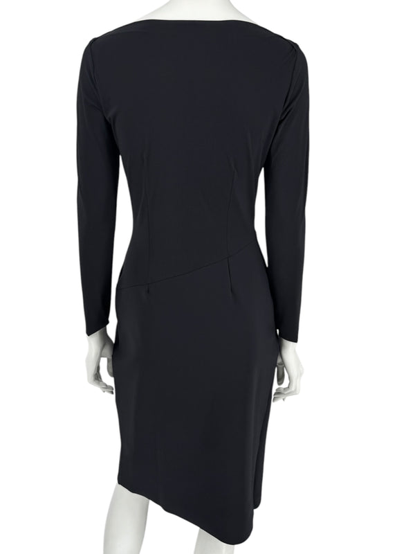 Le Petite Robe by Chiara Boni Black Asymmetric Sheath Dress – Size 44 (Made in Italy)
