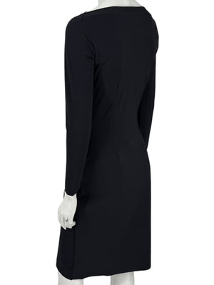 Le Petite Robe by Chiara Boni Black Asymmetric Sheath Dress – Size 44 (Made in Italy)