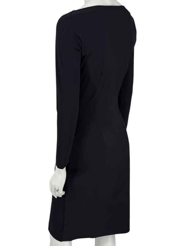 Le Petite Robe by Chiara Boni Black Asymmetric Sheath Dress – Size 44 (Made in Italy)