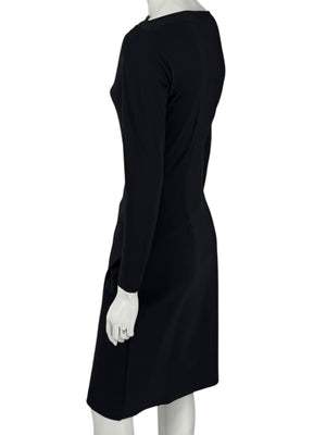 Le Petite Robe by Chiara Boni Black Asymmetric Sheath Dress – Size 44 (Made in Italy)