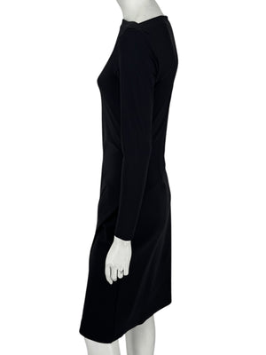 Le Petite Robe by Chiara Boni Black Asymmetric Sheath Dress – Size 44 (Made in Italy)