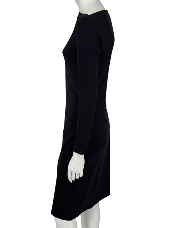 Le Petite Robe by Chiara Boni Black Asymmetric Sheath Dress – Size 44 (Made in Italy)