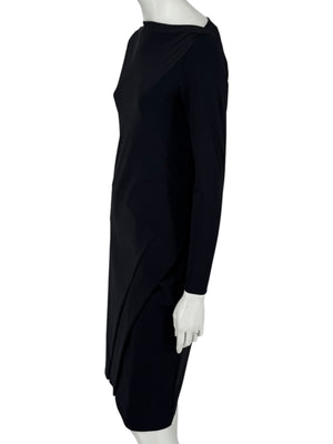 Le Petite Robe by Chiara Boni Black Asymmetric Sheath Dress – Size 44 (Made in Italy)