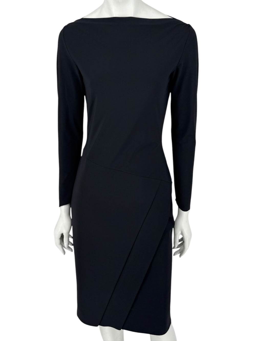 Le Petite Robe by Chiara Boni Black Asymmetric Sheath Dress – Size 44 (Made in Italy)