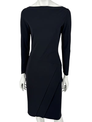Le Petite Robe by Chiara Boni Black Asymmetric Sheath Dress – Size 44 (Made in Italy)