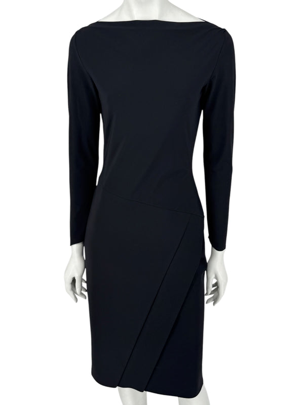 Le Petite Robe by Chiara Boni Black Asymmetric Sheath Dress – Size 44 (Made in Italy)