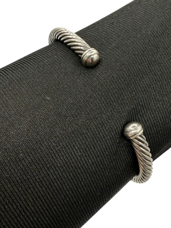 David Yurman Sterling Gold 5mm Citrine Garnet Renaissance Cable Cuff Bracelet