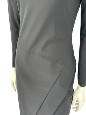 Le Petite Robe by Chiara Boni Black Asymmetric Sheath Dress – Size 44 (Made in Italy)