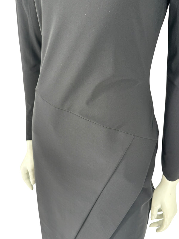Le Petite Robe by Chiara Boni Black Asymmetric Sheath Dress – Size 44 (Made in Italy)