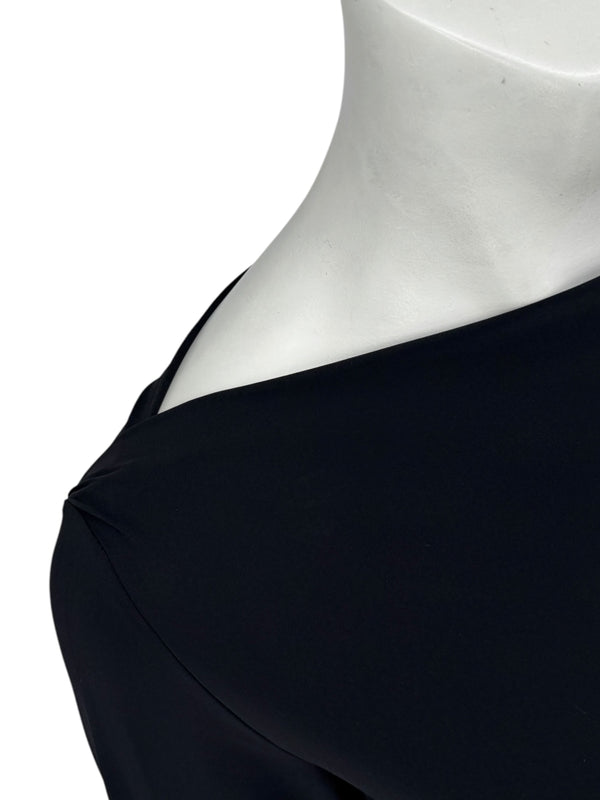Le Petite Robe by Chiara Boni Black Asymmetric Sheath Dress – Size 44 (Made in Italy)
