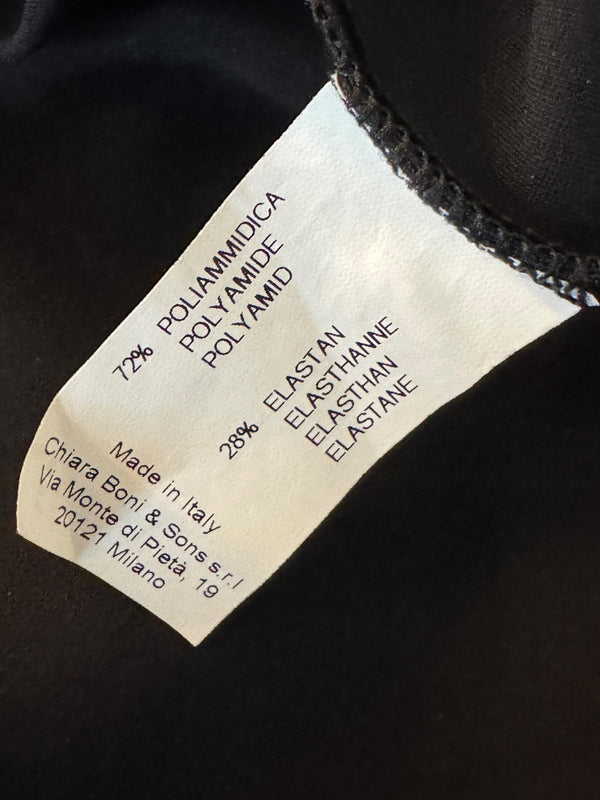 Le Petite Robe by Chiara Boni Black Asymmetric Sheath Dress – Size 44 (Made in Italy)