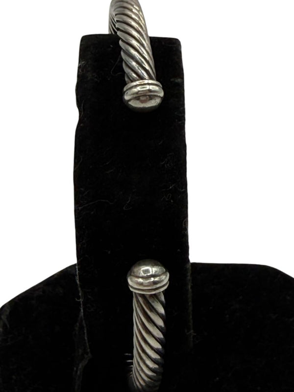 David Yurman Sterling Gold 5mm Citrine Garnet Renaissance Cable Cuff Bracelet