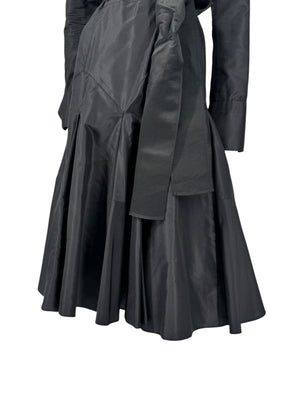 Diane von Furstenberg Black 100% Silk Wrap Midi Dress Belted Size 4 DVF
