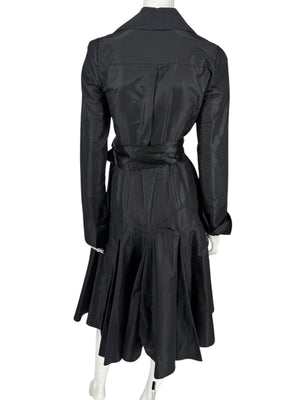 Diane von Furstenberg Black 100% Silk Wrap Midi Dress Belted Size 4 DVF