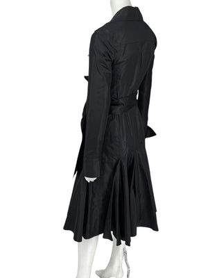 Diane von Furstenberg Black 100% Silk Wrap Midi Dress Belted Size 4 DVF