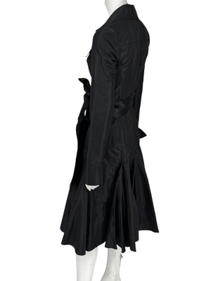 Diane von Furstenberg Black 100% Silk Wrap Midi Dress Belted Size 4 DVF